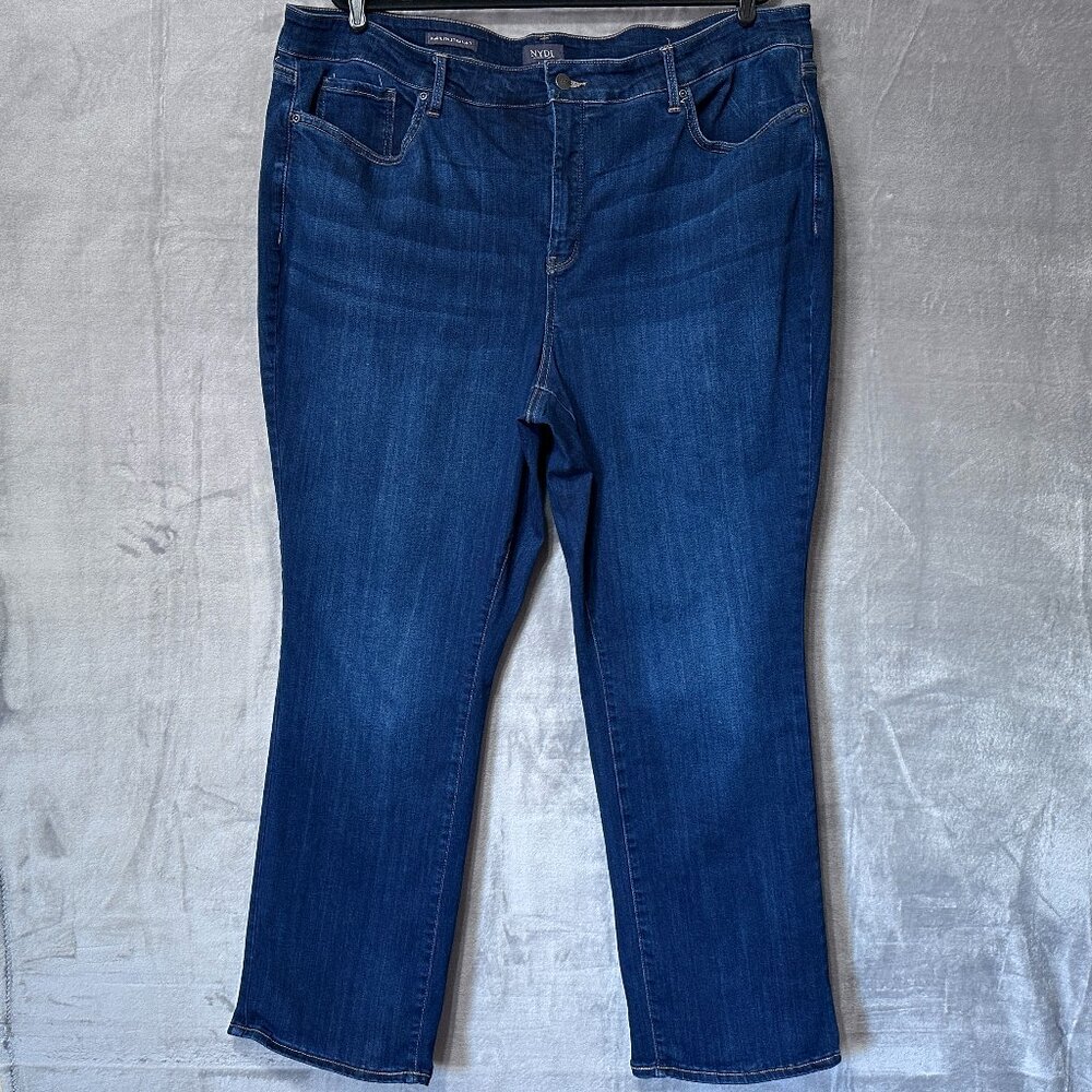 NYDJ Marilyn Straight Jeans Size 24W Dark Wash Plus Size